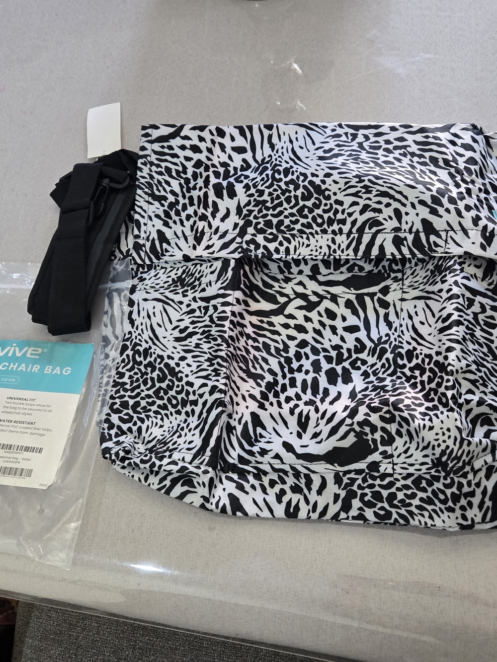 Black & White Animal Print Wheelchair Bag